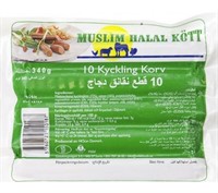 Kycklingkorv Halal 10,88kg/krt Fryst