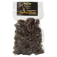 Svarta oliver plommonstora 300g